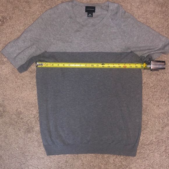 Club Monaco Colorblock Crewneck Gray Shirt, Men's Size Medium - Picture 2 of 6